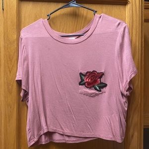 Pink rose crop top